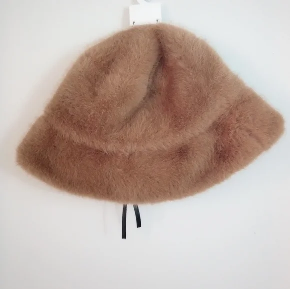 Natasha Brown Faux Fur Bucket Hat - Picture 3 of 7
